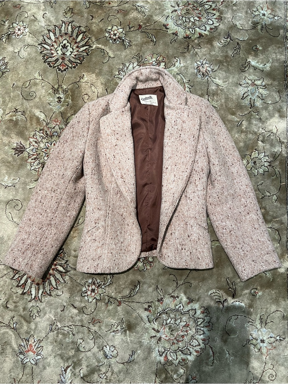 Wool Oatmeal Tweed Blazer Jacket size 6